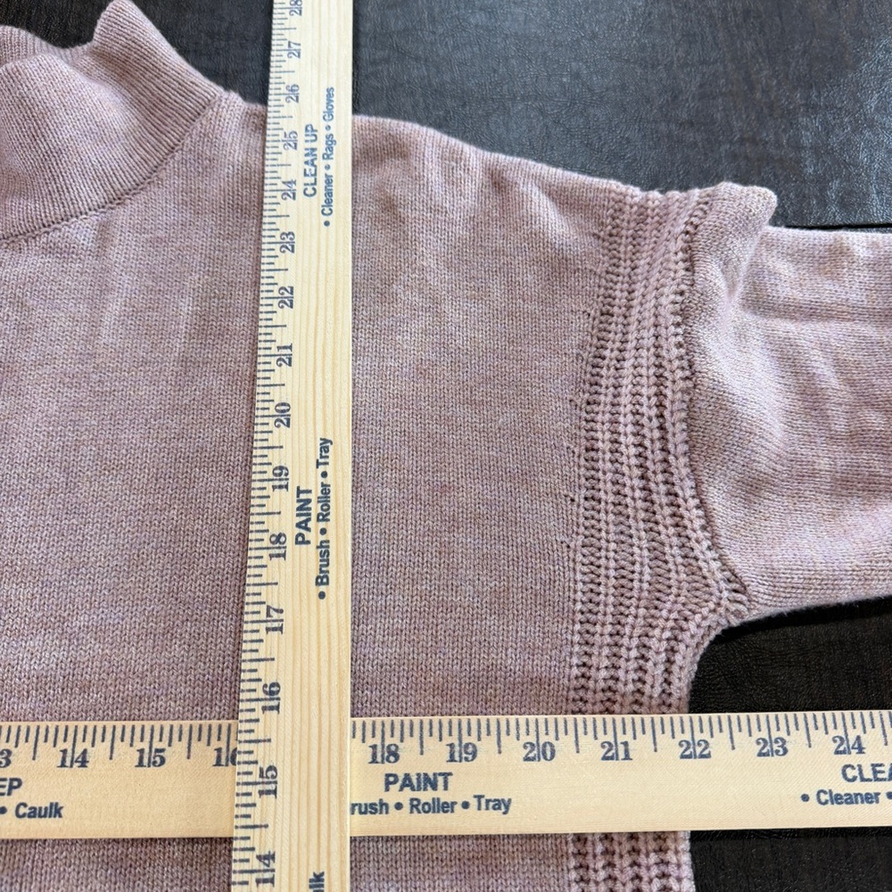 Hem and Thread Soft Rib-Trim Mock Neck A line Sweater in Dusty Rose Sz L - Picture 3 of 6